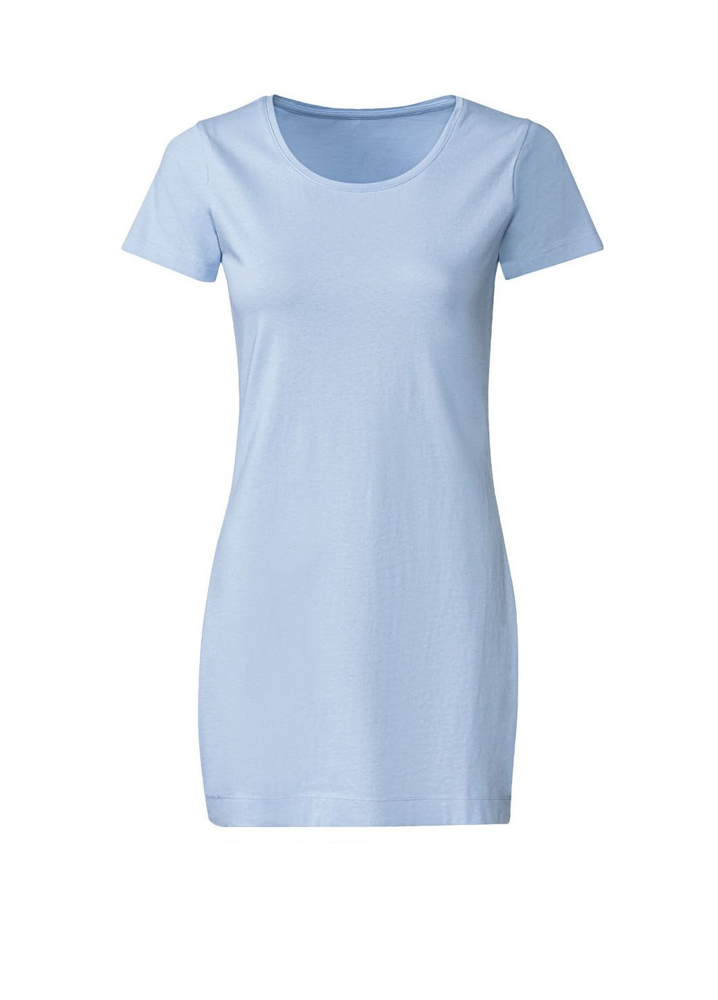 Голубая летняя футболка удлиненная с коротким рукавом Esmara