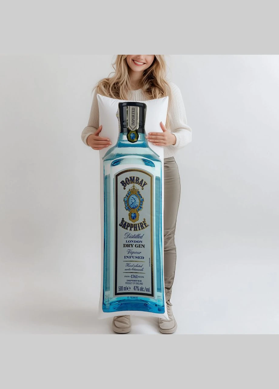 Дакімакура, Джин, Bombay Sapphire London Dry Gin (подушка обіймашка) 120*40 см No Brand (317266703)