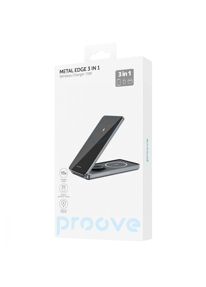 Беспроводная ЗП Metal Edge 3 in 1 gray Proove (322245208)