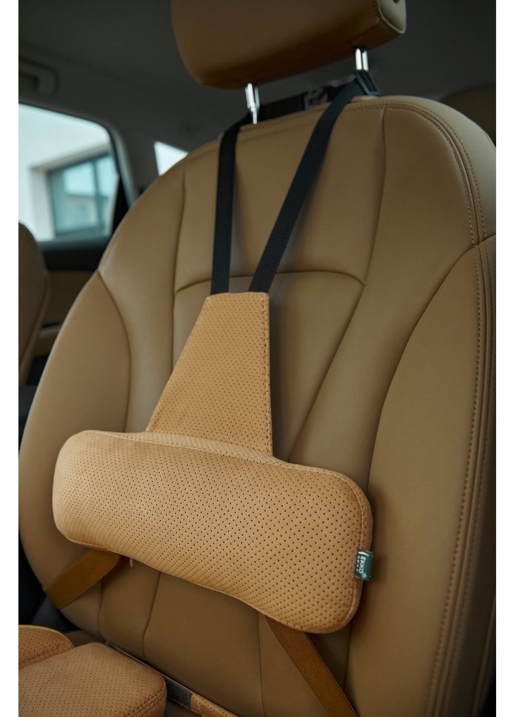 Топовий комплект з натуральної алькантари Еврофіксація 2. Бежевий. AV-1AL2EF-301 Ekko Seat (353718924)