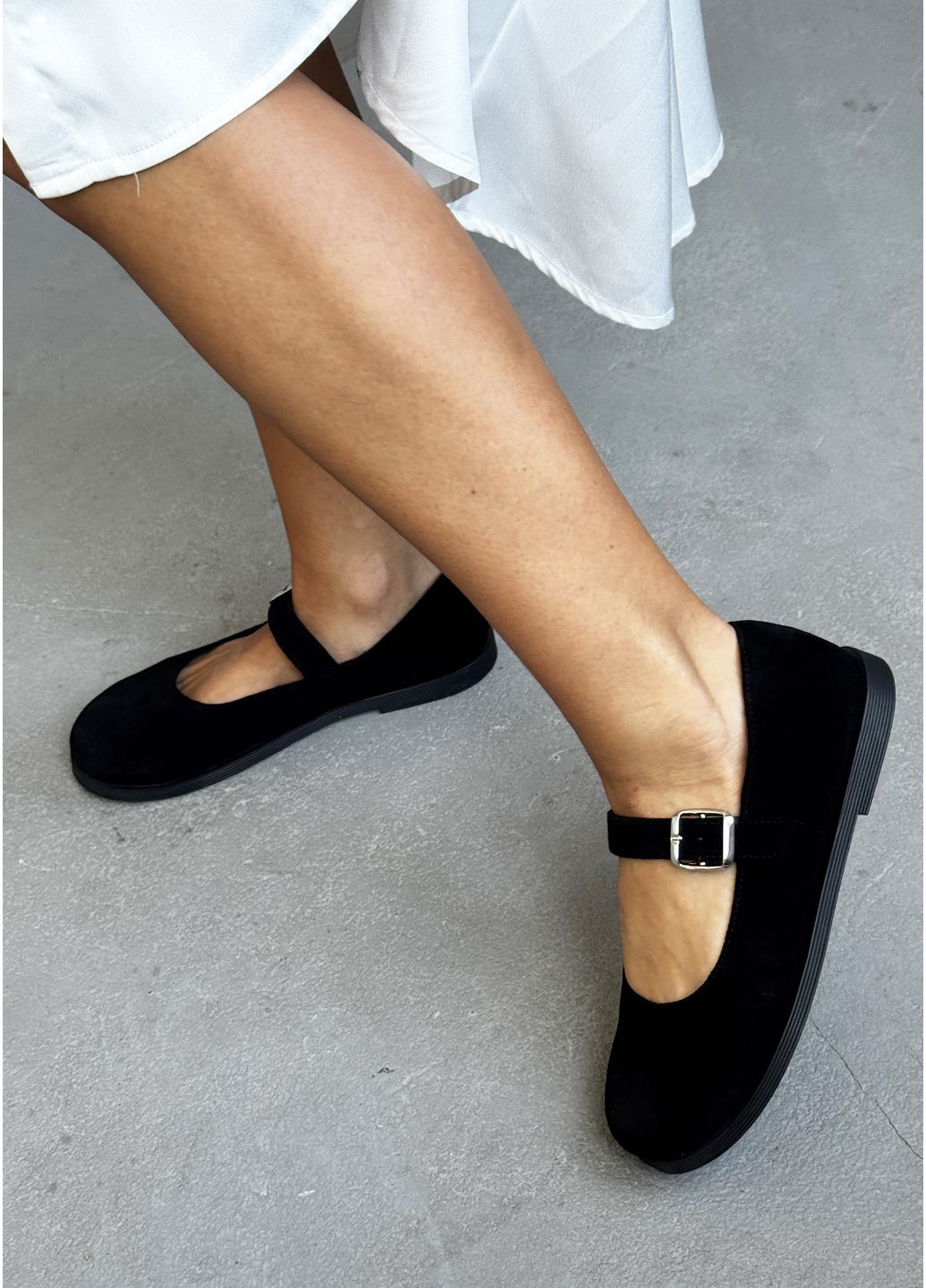 InFashion Елегантні жіночі туфлі з натуральної замші мері джейн чорний з натуральна замша, україна — демісезон (359655879)