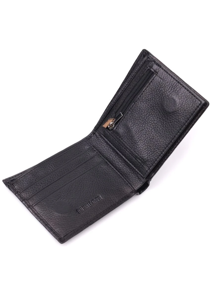 Стильний чоловічий гаманець із натуральної шкіри 22457 Чорний st leather (341256640)