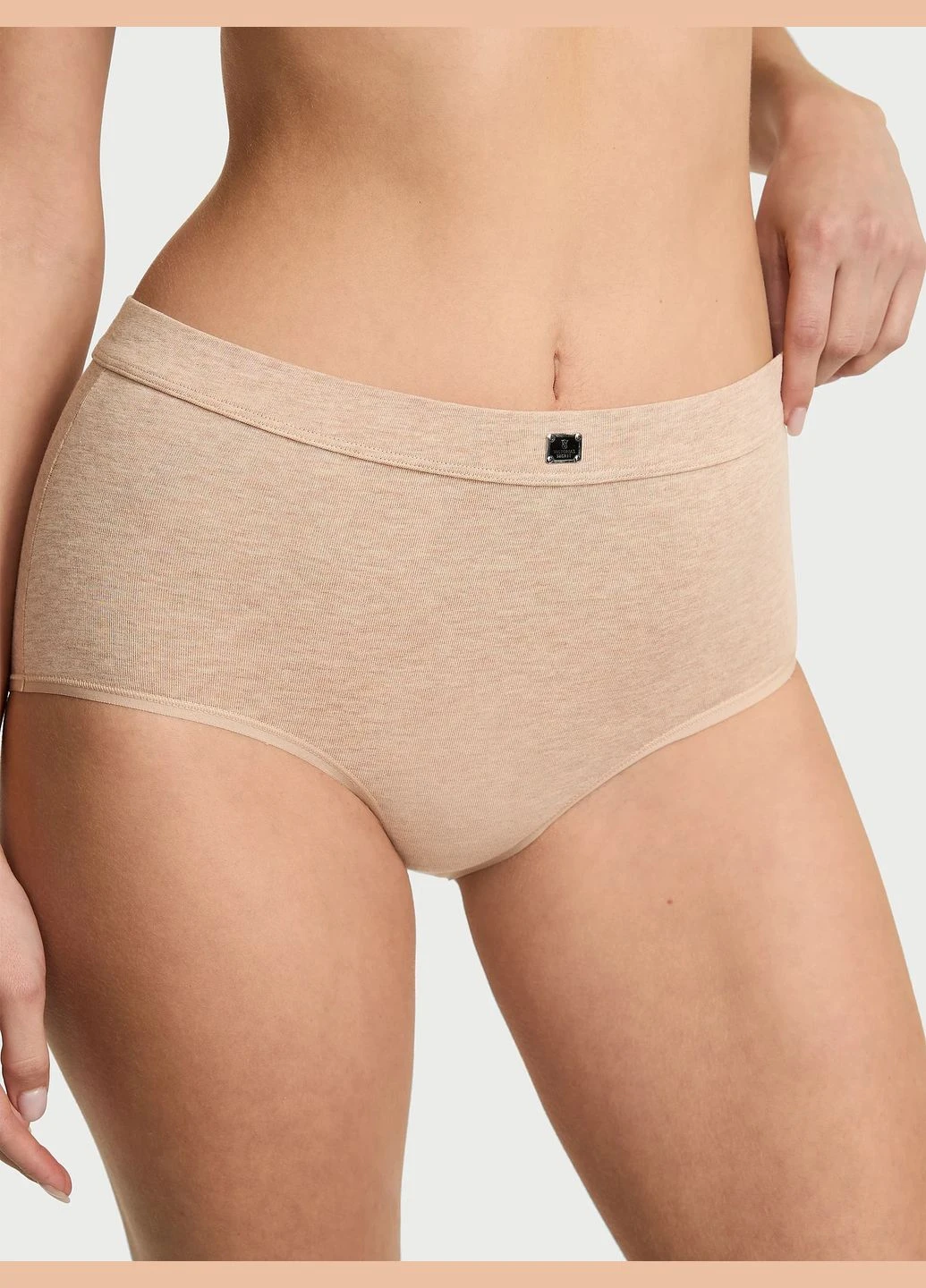Котонові високі трусики-бріфи Victoria's Secret Logo Cotton Modern Brief Panty (326023896)