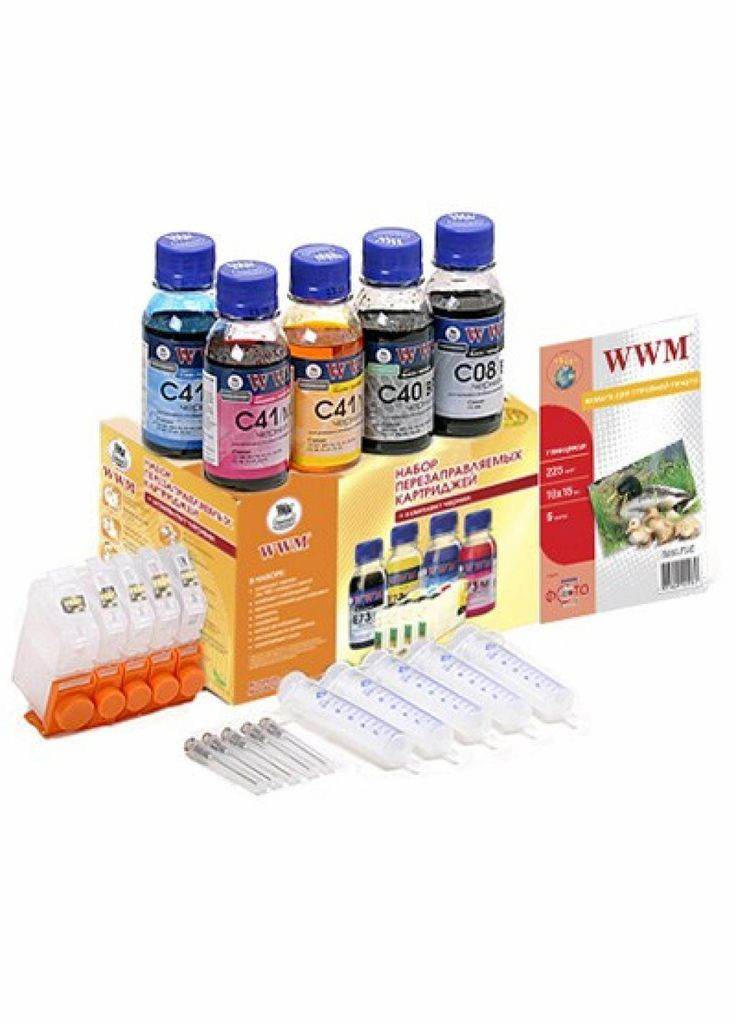 Комплект перезаправляемых картриджей (RC.CLI-8ARC) WWM CANON IP3300/4200/5300/MP500/830+ch (369883364)