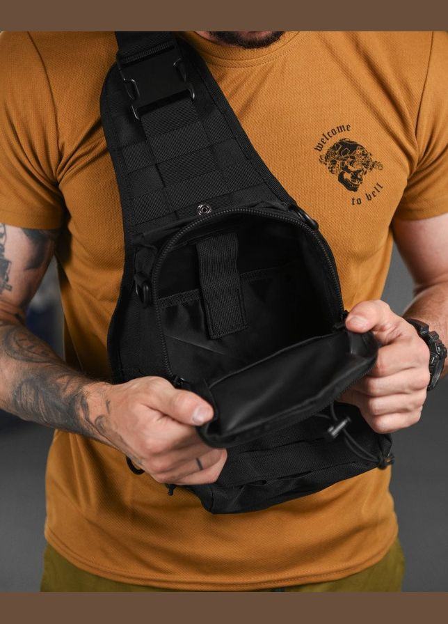 Тактична сумка нагрудна 6л чорна No Brand (301039020)