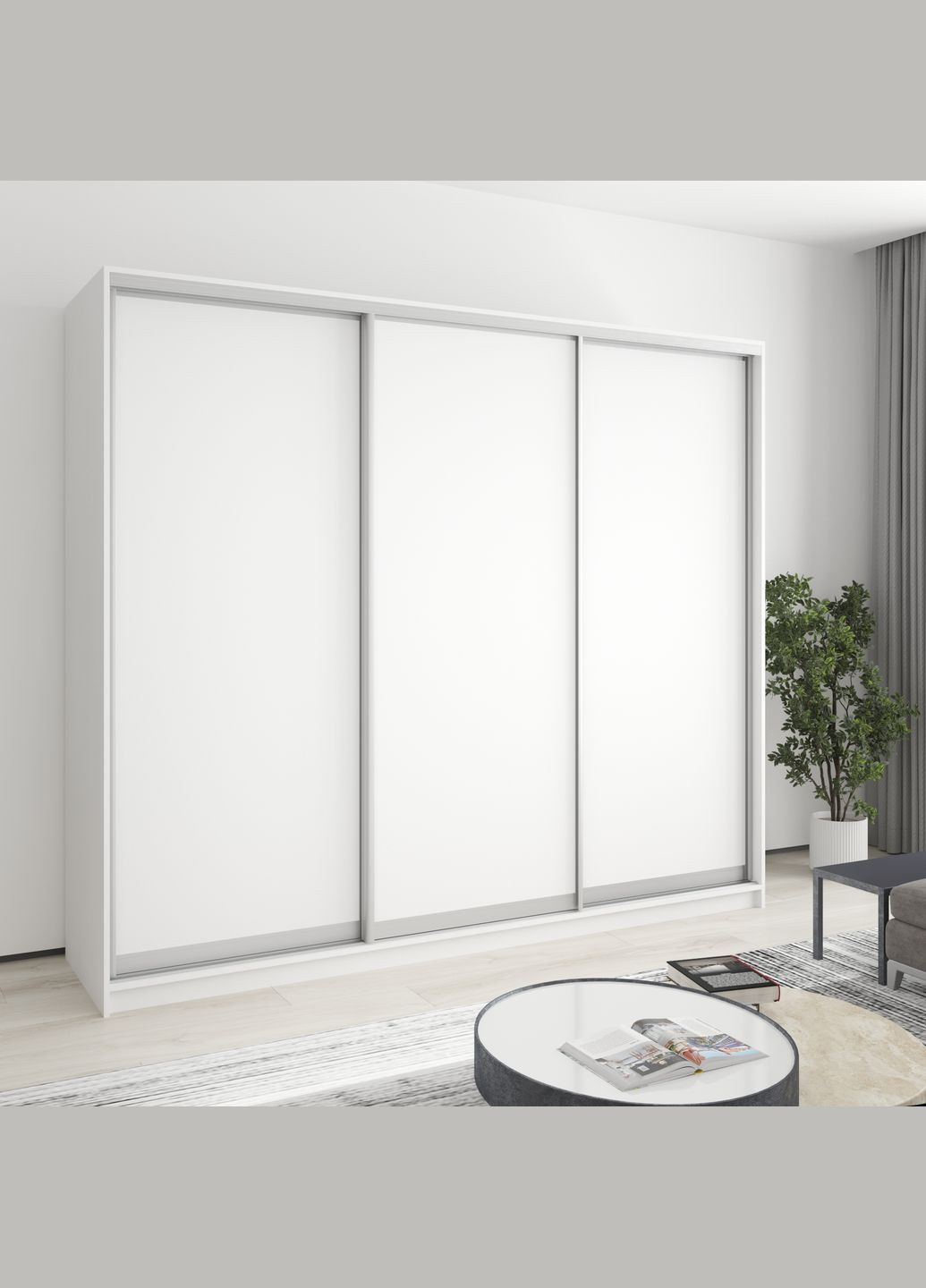 Шкаф-купе трехдверный Уни AL 3ДСП 240x45x210 см (MBS-3035) MebelStar (362373736)