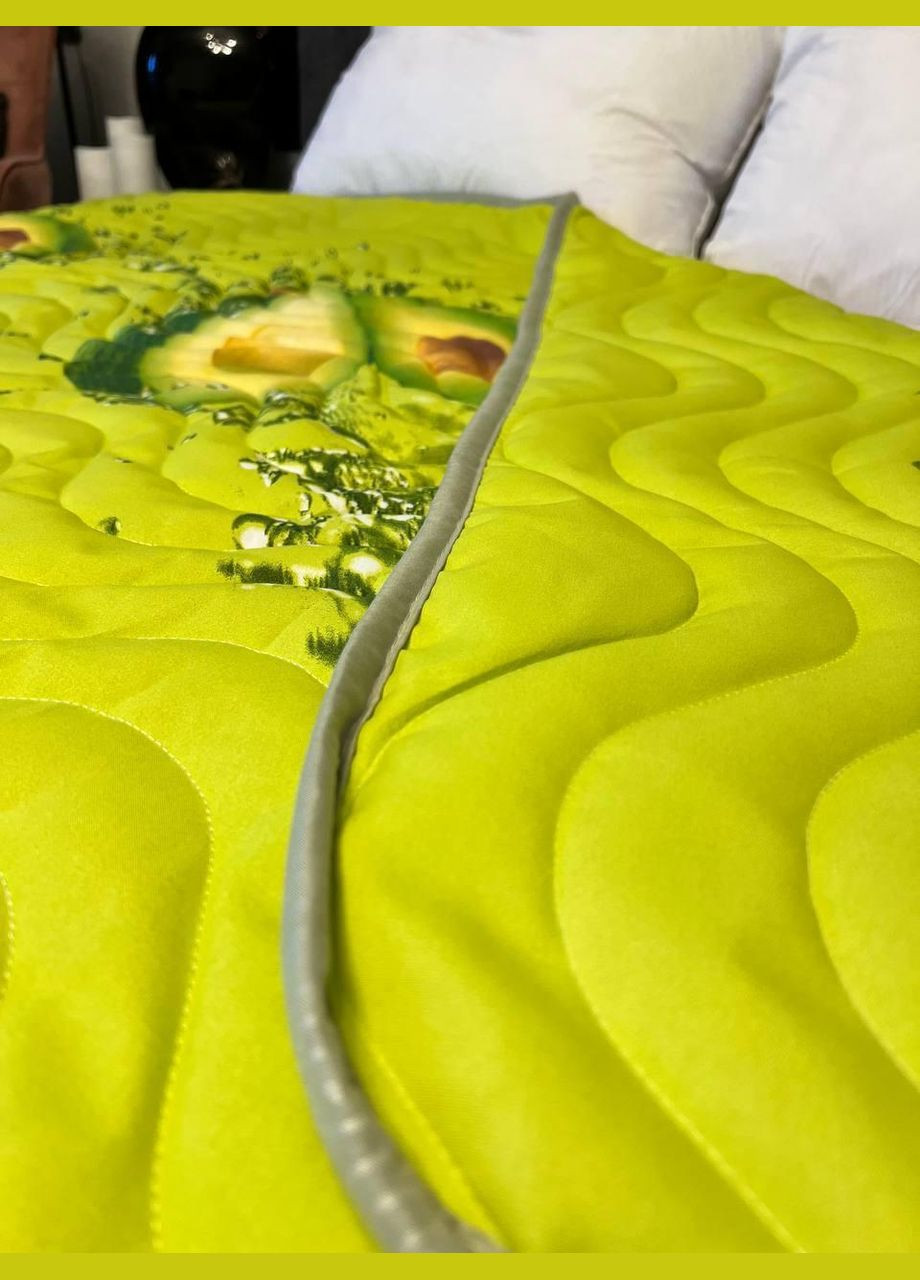 Ковдра з натуральним наповнювачем Євро мікрофібра 200х215 см зелена (П4К-lito-kovdra-003-5) No Brand (306633430)