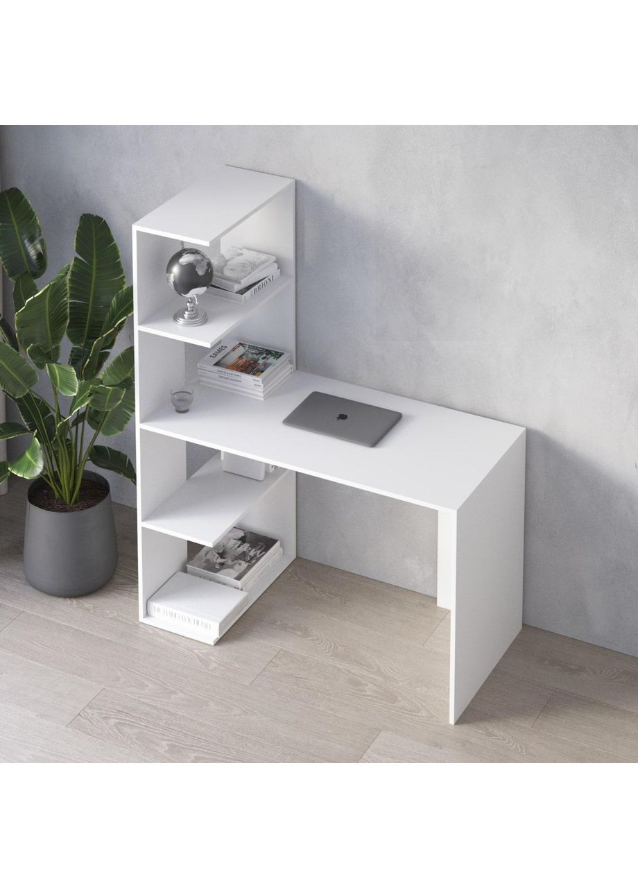 Cтіл комп'ютерний, письмовий із полицями ліворуч 1200x1480x600 (hm-16-wh) VAYS (363134902)