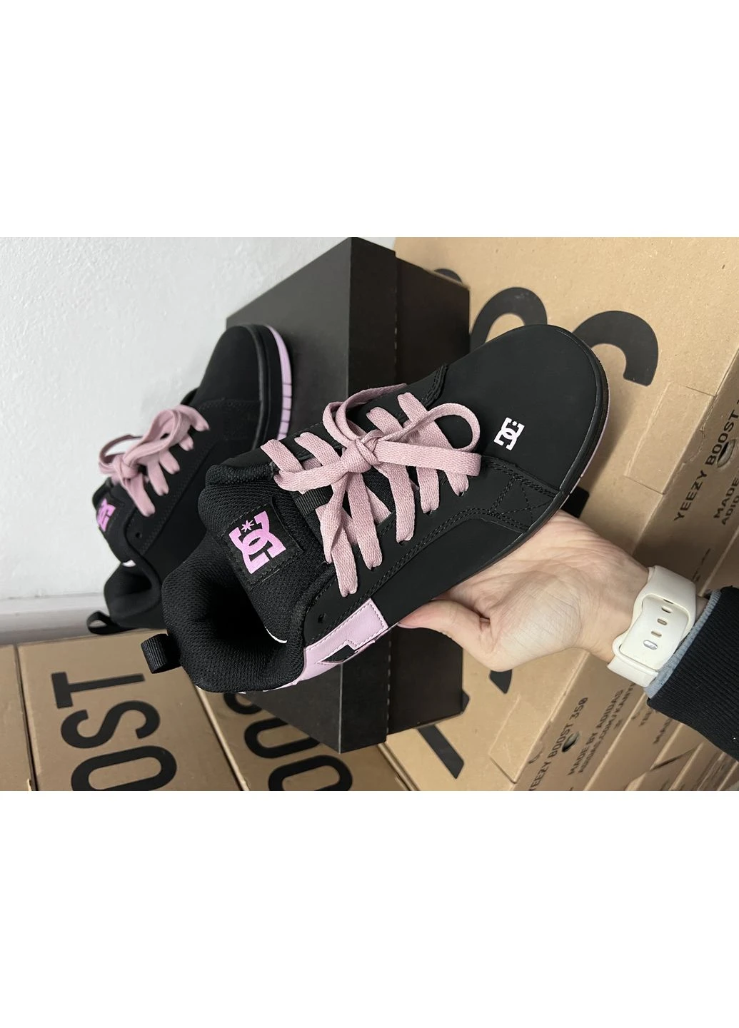 КРОСІВКИ ЖІНОЧІ DC SHOES COURT GRAFFIK BLACK PINK ДС ЧОРНІ No Brand чорні демісезони (391051059)