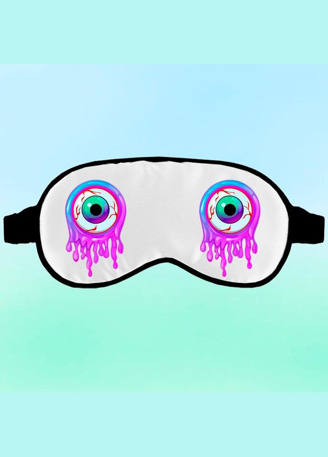 Маска для сну очі #09 Чорна з принтом No Brand (315046388)