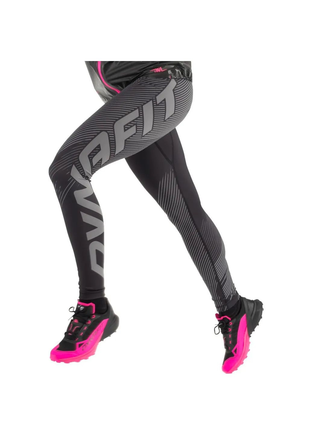 Черные демисезонные брюки ultra graphic long tights wms Dynafit