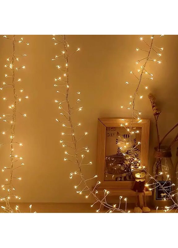 Светодиодная гирлянда 702623591322 теплый свет USB с пультом декоративные украшение 9м 300 led 8шт Lesko (371478696)