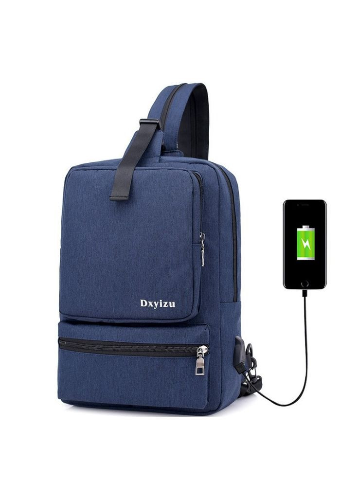 Міський рюкзак жіночий з USB-зарядкою Синій Dxyizu (297707734)