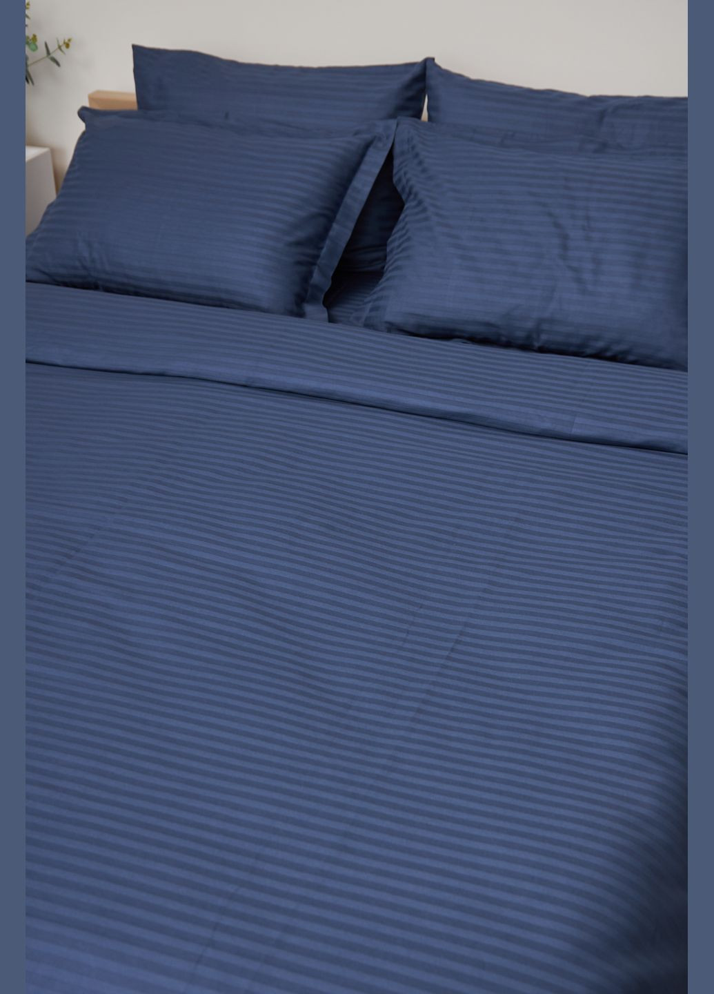 Комплект постельного белья полуторный евро 160х220 наволочки 2х70х70 Satin Stripe (MS-820000512) Moon&Star delfi blue (284416169)