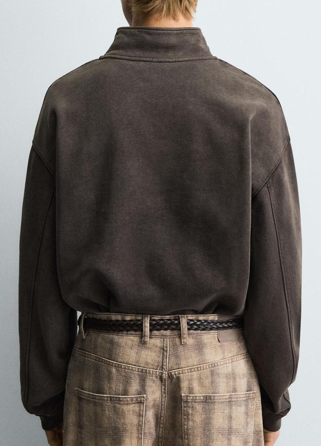 Коричневий світшот Zara однотонний (362699101)