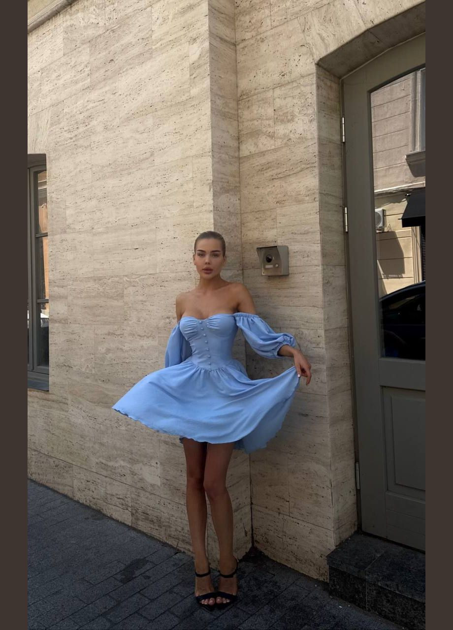 Голубое повседневный, вечернее платье - без которого не обойтись этим летом. queensleep_7km с цветочным принтом