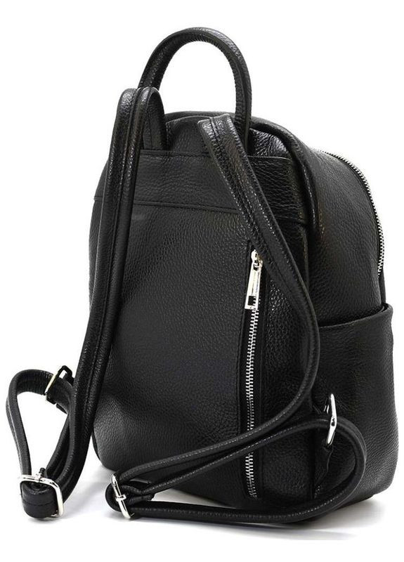 Рюкзак жіночий шкіряний 8 л міський маленький Чорний 39581 Virginia Conti (355884703)