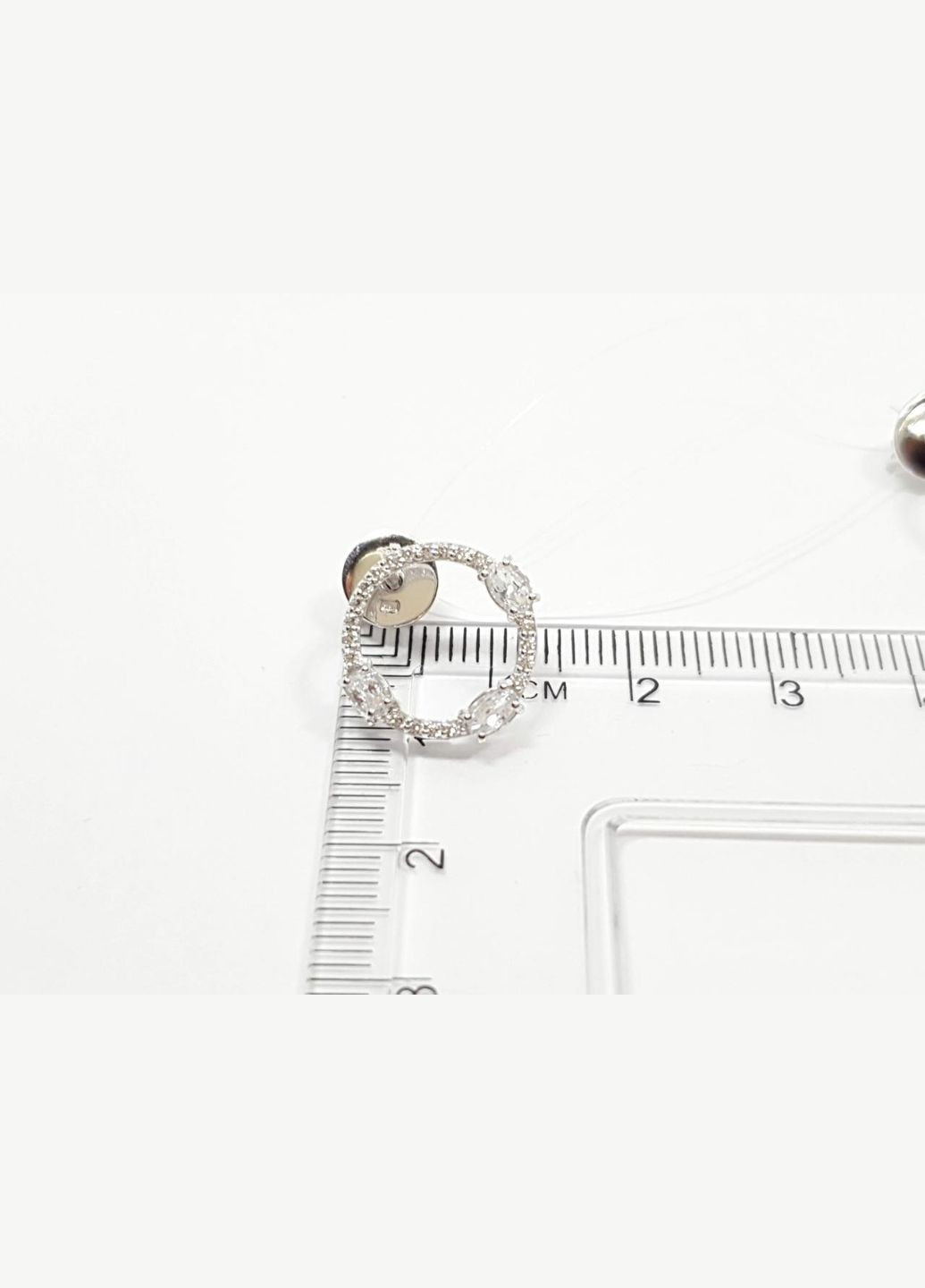 Срібні сережки-пуссети з фіанітами. 3312.1С Dear (300078223)