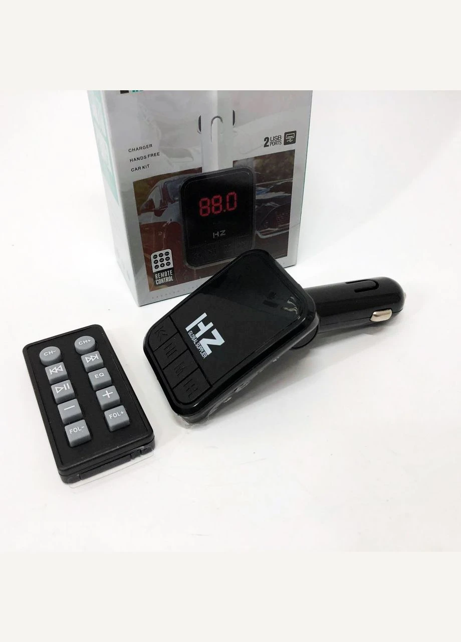 Автомобильный FM трансмиттер Bluetooth HZ H6-12-24V модулятор с microSD, USB, Hands Free + Пульт No Brand (380281943)