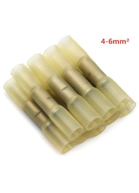 Соединительная гильза с термоусадкой под опрессовку для быстрого монтажа 4.0 - 6.0 мм Соединитель электрический 10 шт желтый Bodasan (329443854)