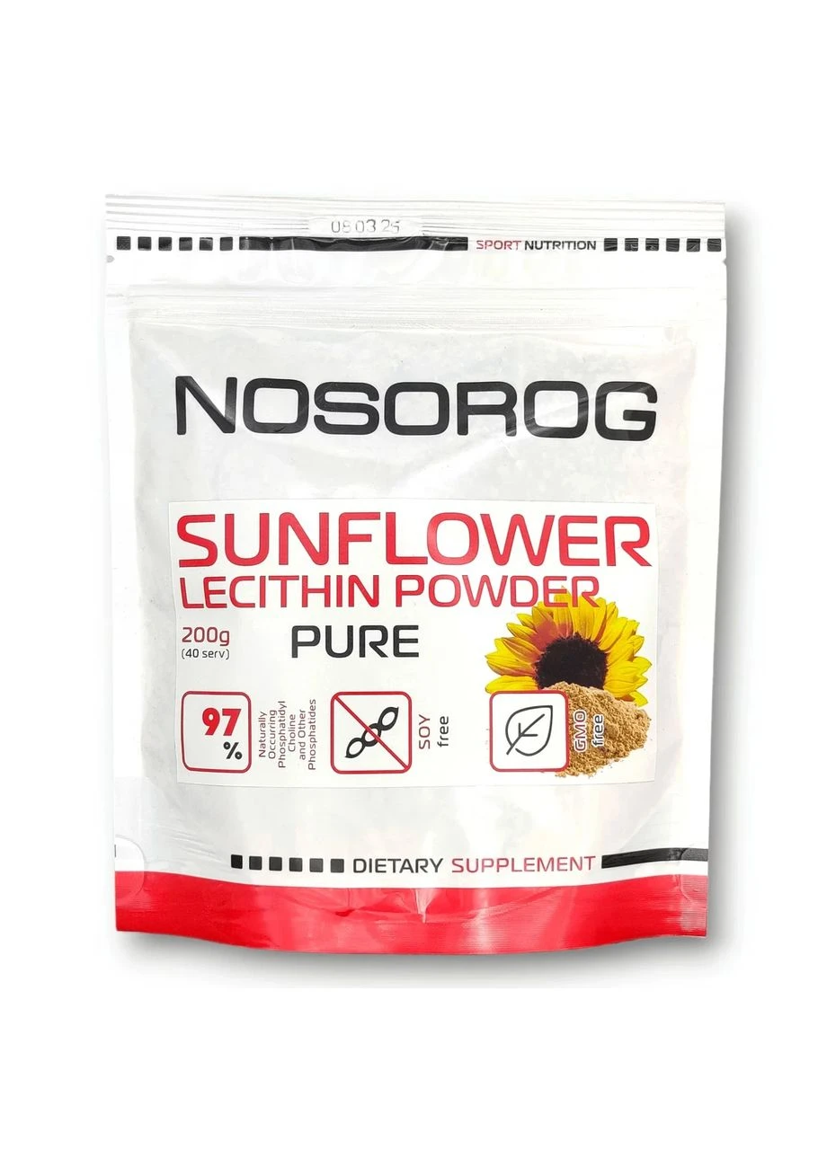 Подсолнечный лецитин Sunflower Lecithin Powder, 200 г Nosorog Nutrition (389091327)