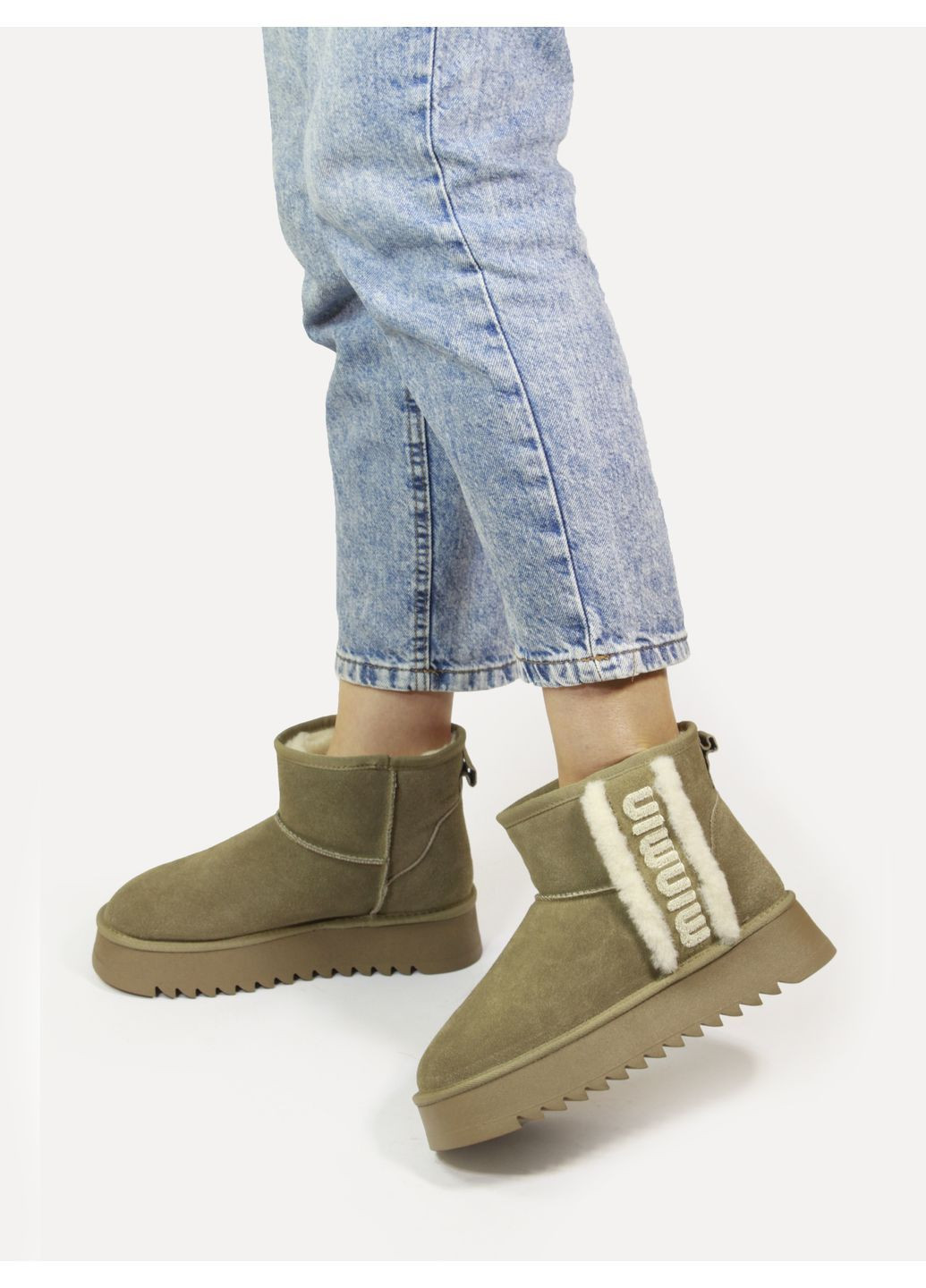 Женские кожаные угги на толстой подошве It-Girl (372074342)