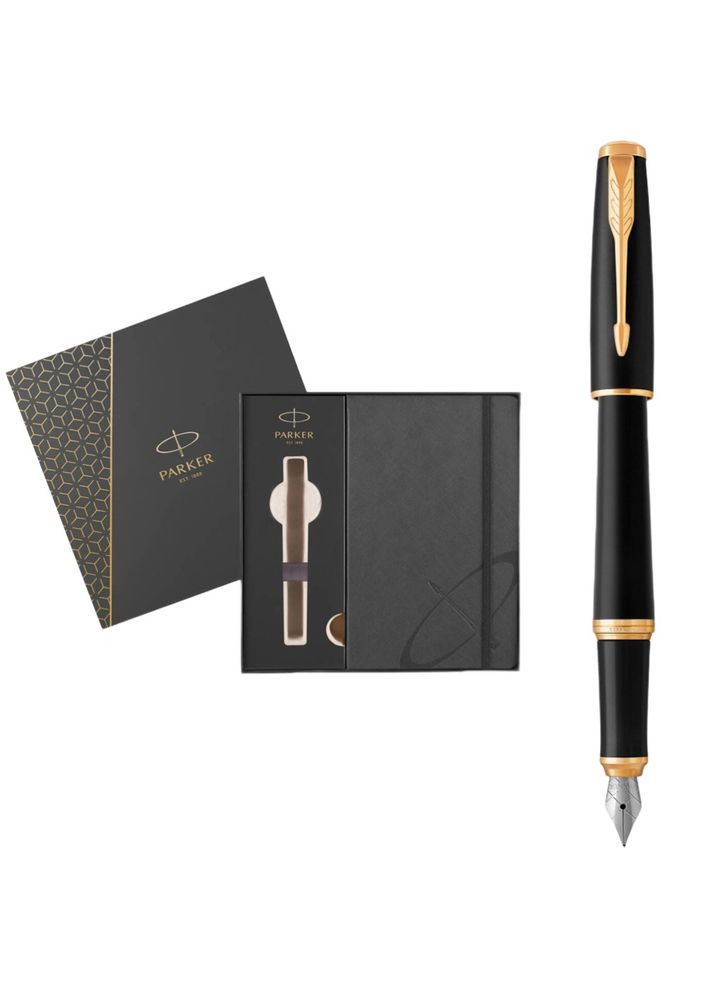 Набір URBAN Muted Black GT FP F пір'яна ручка + блокнот 30 011b24 Parker (316516593)