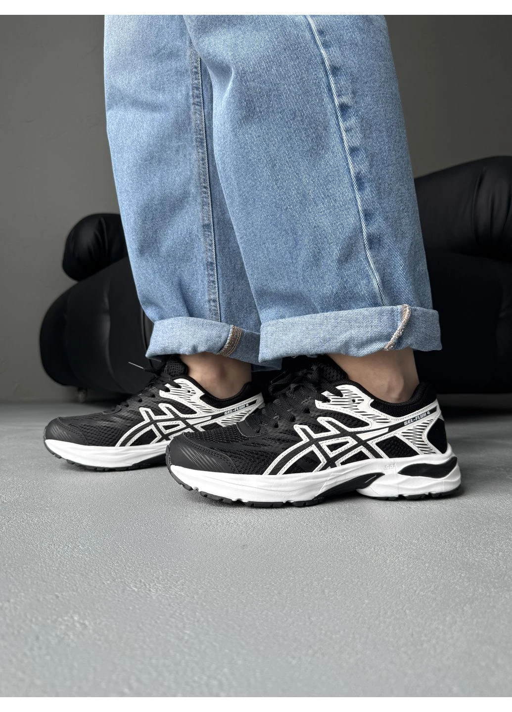 Білі літні кросівки asics gel-flux black/white асікс гель No Brand