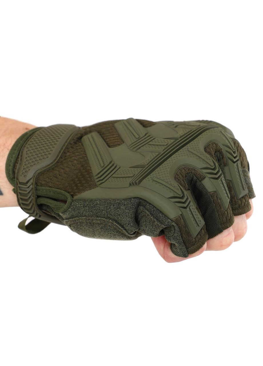Рукавички тактичні з відкритими пальцями (PL, шкірозамінник, р-р, Оливковий) (BC-8808_Оливковий_M) SP-Sport (354703334)