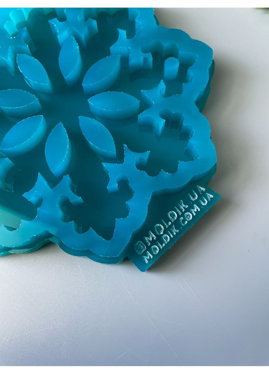 Молд Сніжинка 6 для новорічних іграшок на ялинку силіконова форма для епоксидної смоли No Brand (370566913)