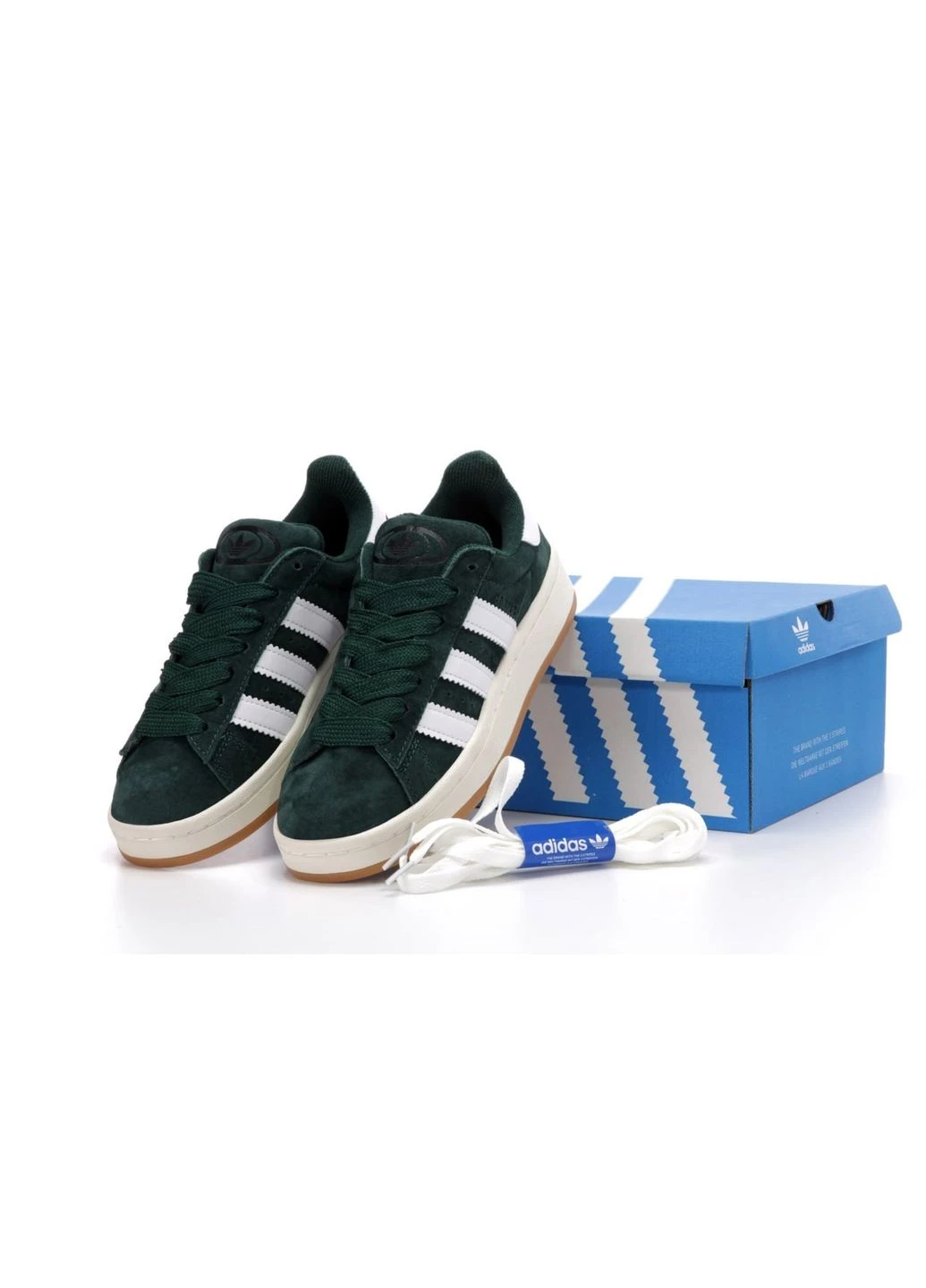Цветные всесезонные кроссовки campus dark green white No Brand
