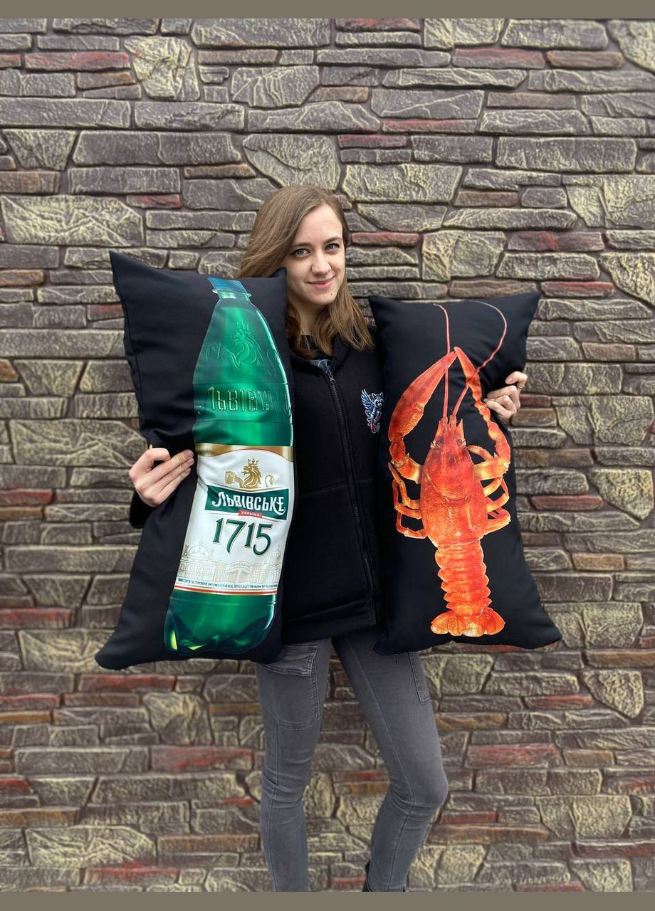 Подушка з принтом габардинова Львівське 1715 і Рак, 2 шт 35х75 (126) Hand Made (350942704)