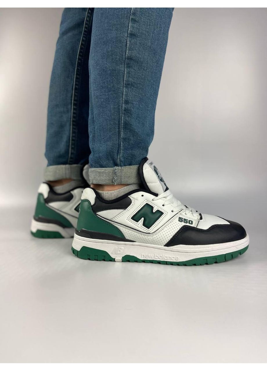 КРОСІВКИ ЖІНОЧІ NEW BALANCE 550 WHITE GREEN BLACK НЬЮ БЕЛАНС 550 No Brand сірі демісезони (368862312)