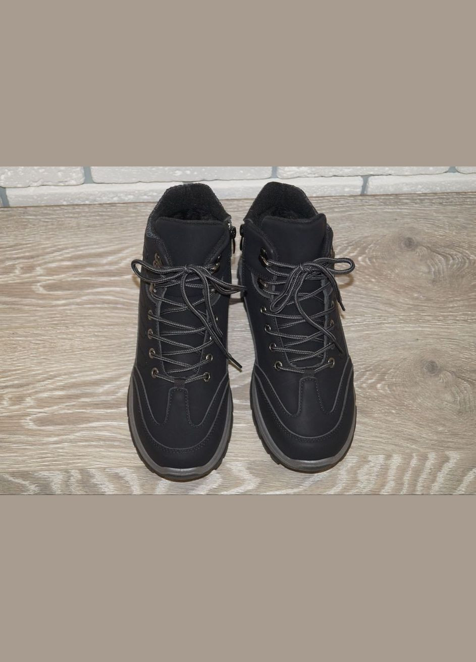 Черные зимние мужские зимние ботинки черные Hongquan
