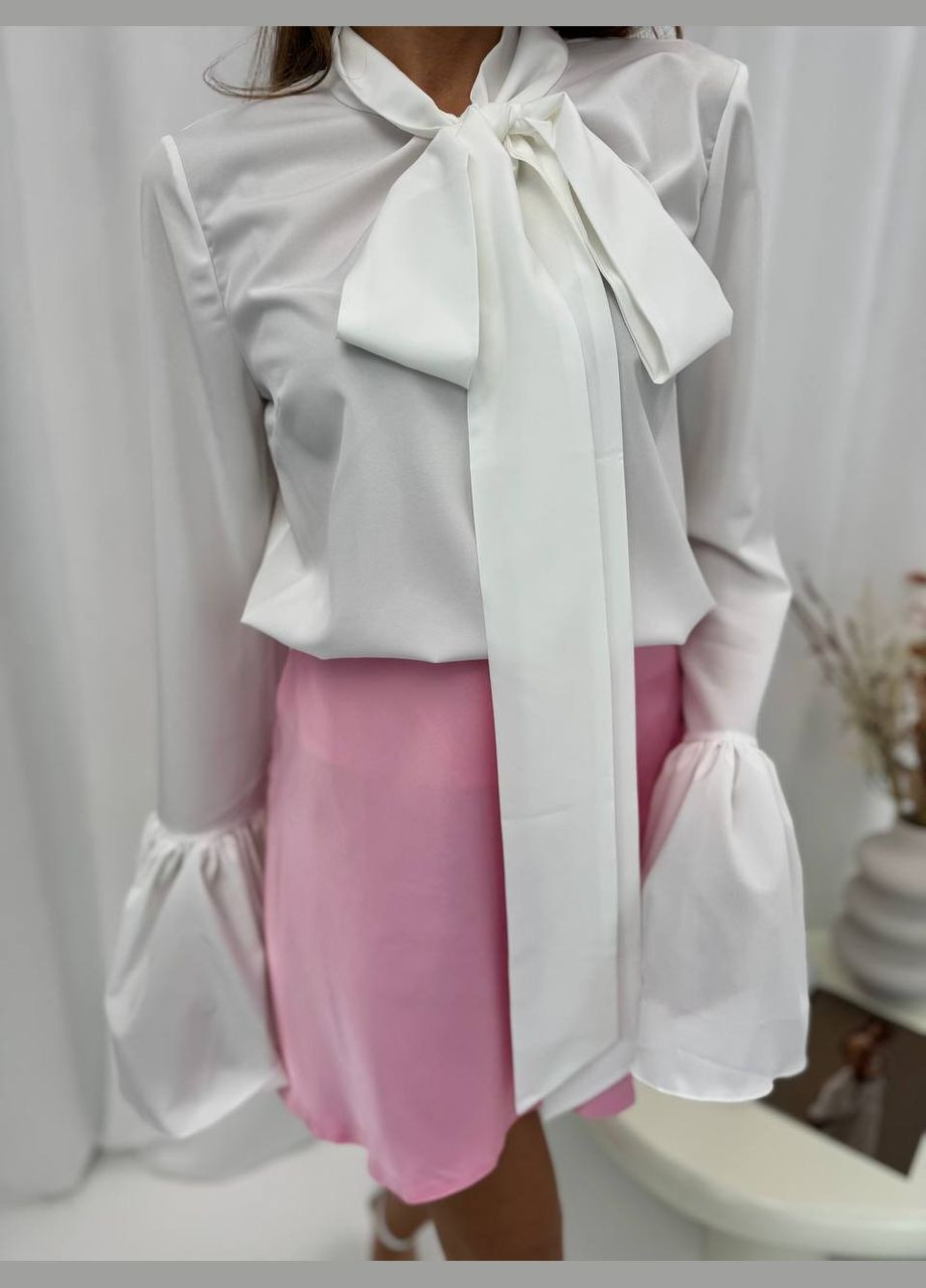 Розовая праздничный, повседневная, кэжуал однотонная сатиновая мини юбка Україна а-силуэта (трапеция)