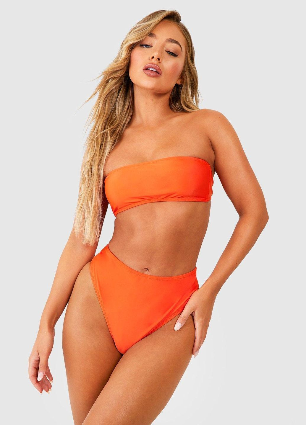 Оранжевый летний купальник Boohoo