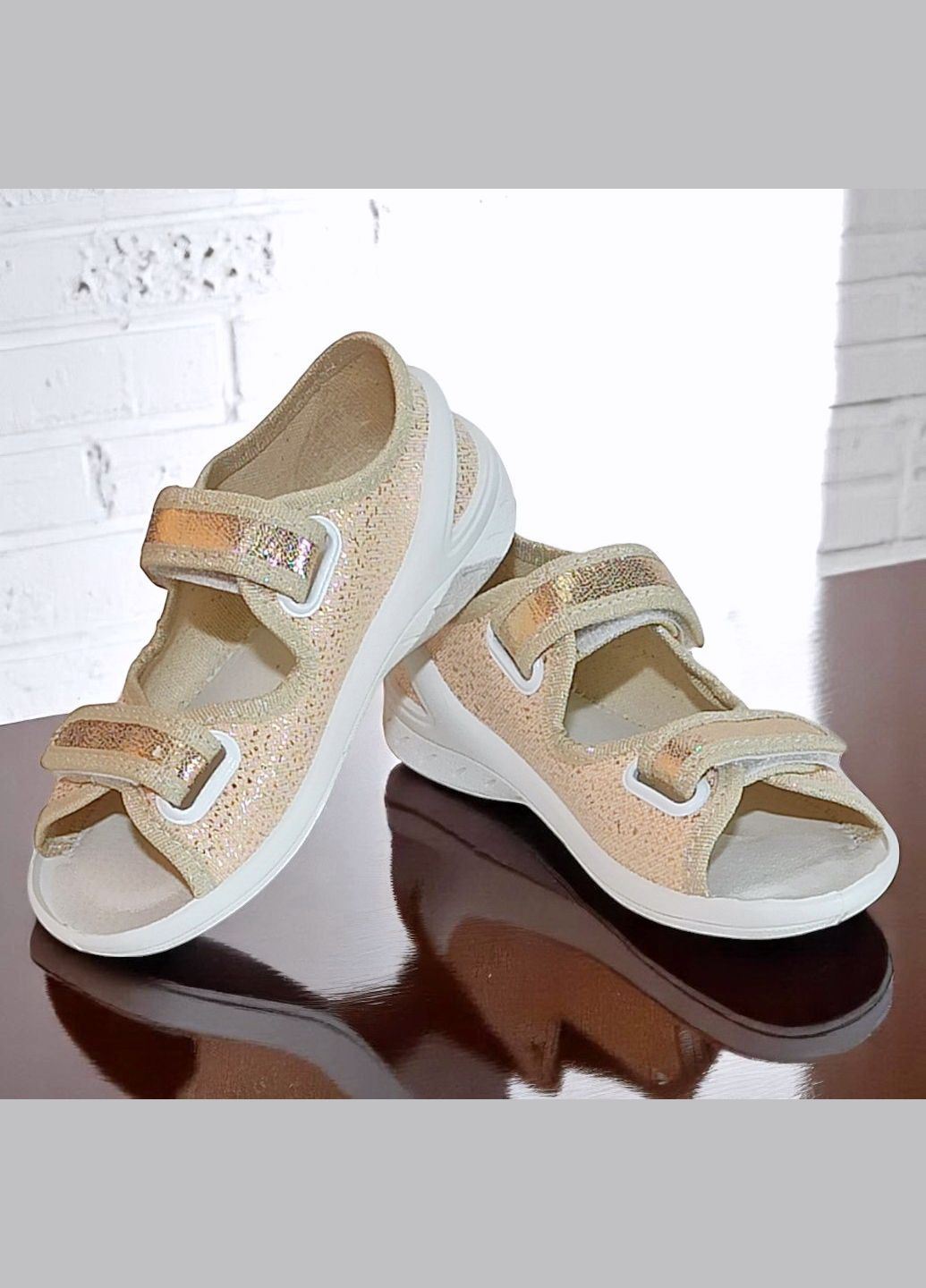 Ортопедичні відкриті тапочки капчики текстильні босоніжки на липучках валді Waldi (337102800)