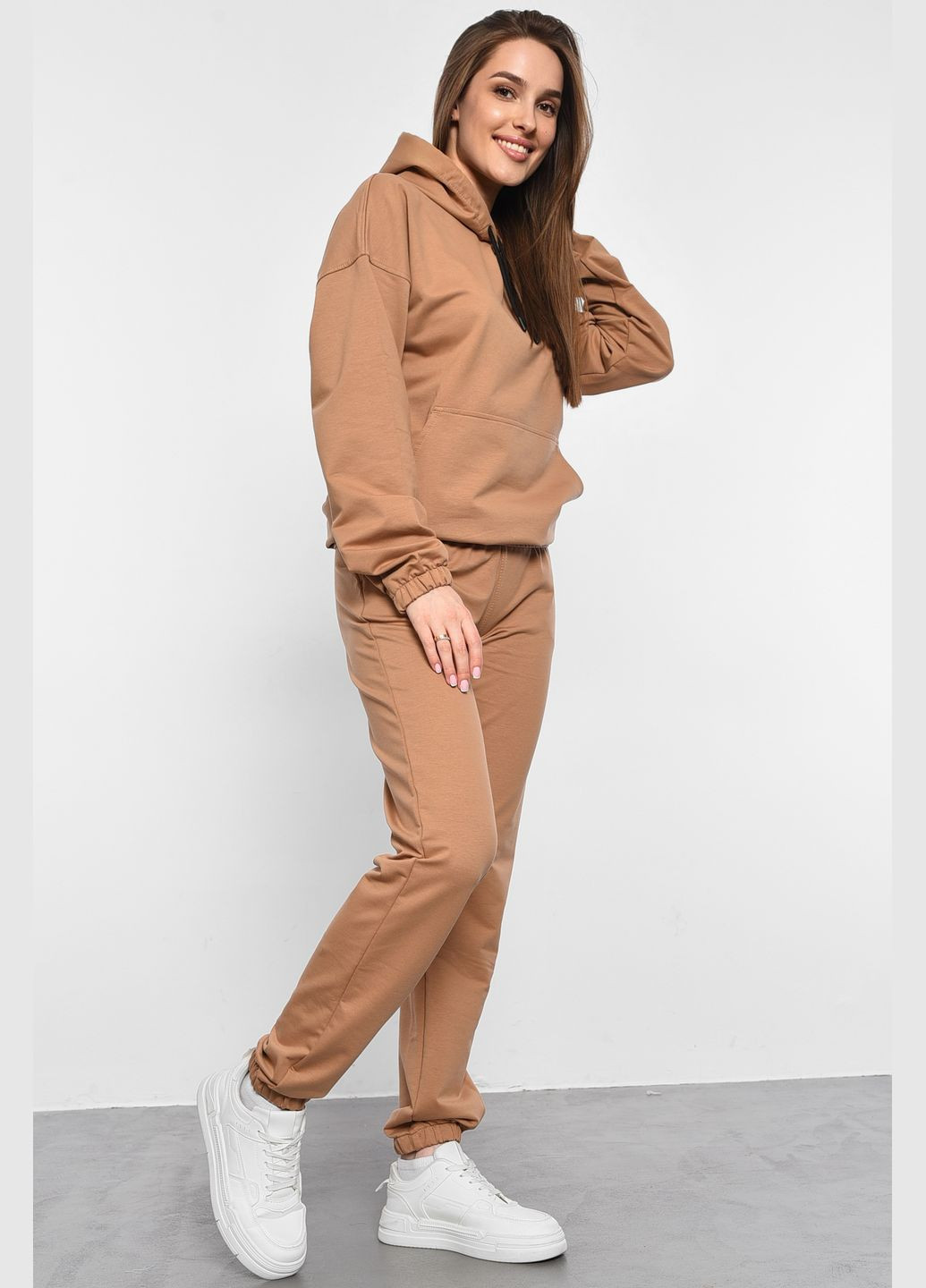 Спортивний костюм жіночий коричневого кольору Let's Shop (292755171)