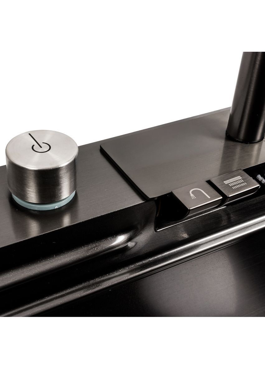 Кухонная мойка 75*45G черная Handmade "Водопад" Platinum (336936430)