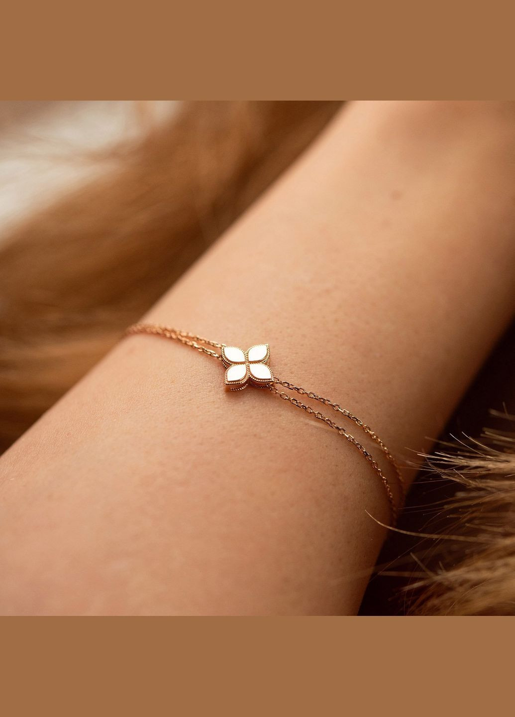 Браслет Клевер в красном золоте б05404 16 16 Oniks (269905657)