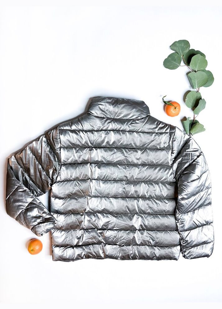 Серебряная демисезонная куртка 122 см серебряный артикул л168 Zara