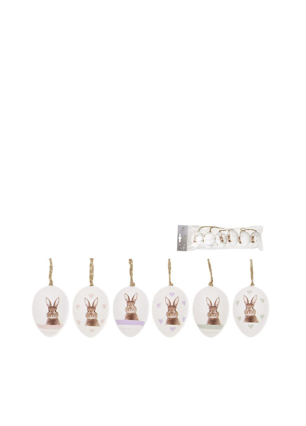Набір з 6 великодніх підвісок "Яйце" колір різнокольоровий ЦБ-00270715 BonaDi (322561044)