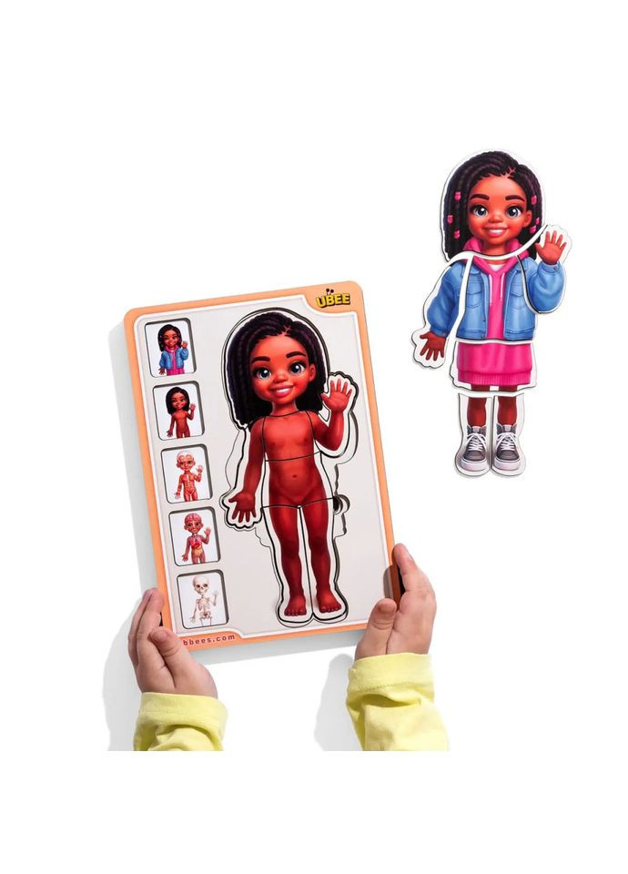 Деревянный пазл-вкладыш "Анатомия человека - девочка-3" (ПСД264) PSD264 строение тела Ubumblebees (328600280)