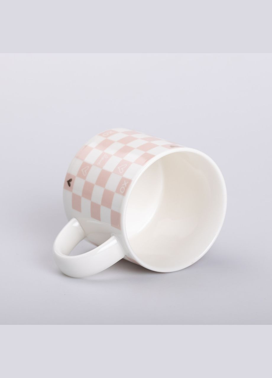 Чашечка керамическая 350 мл, белый с розовым Ceramic (322855547)