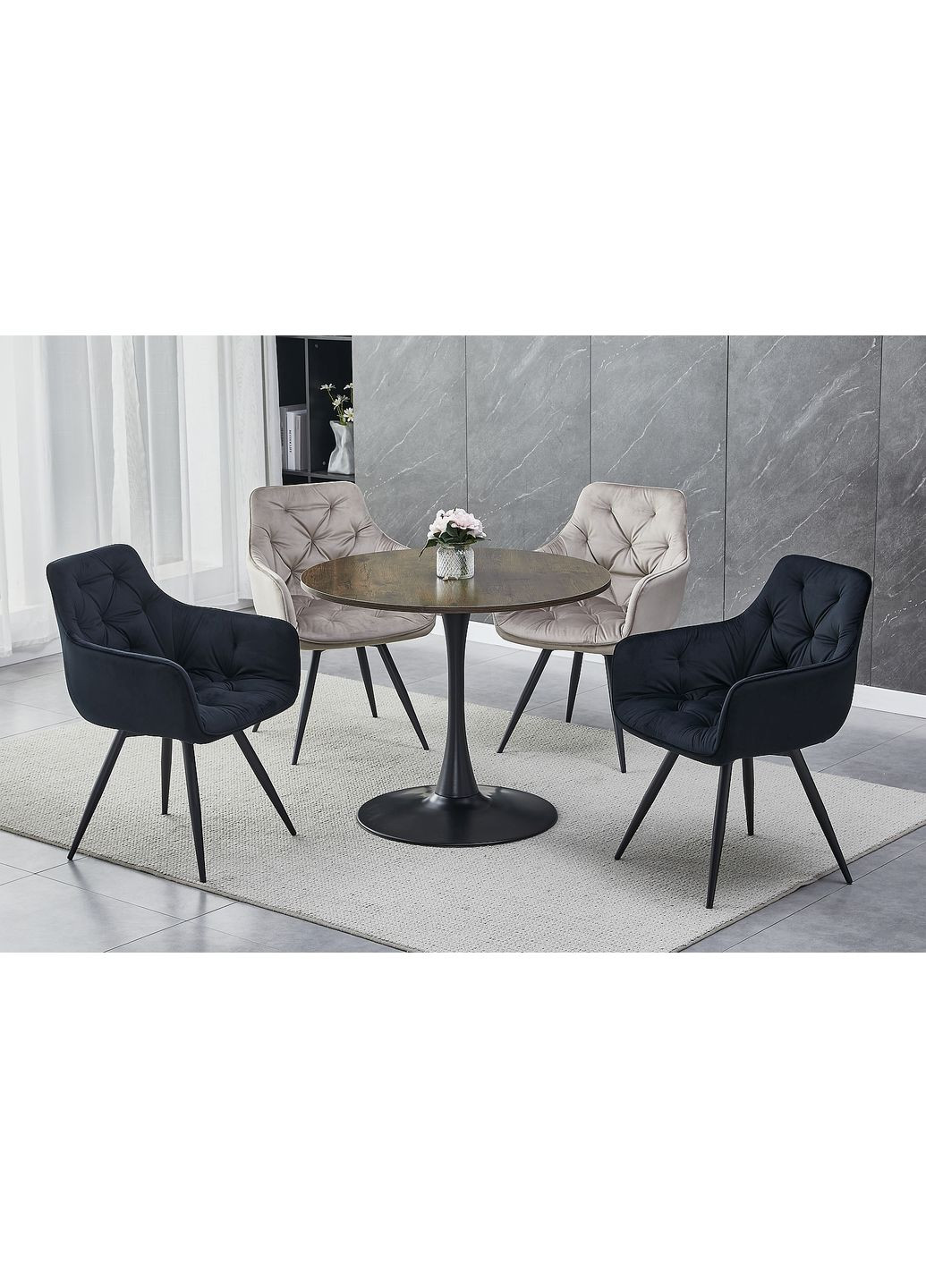 Стілець MANGO VELVET каркас Чорний / BLUEVEL Чорний 19 MANGOVCC Signal (372178786)