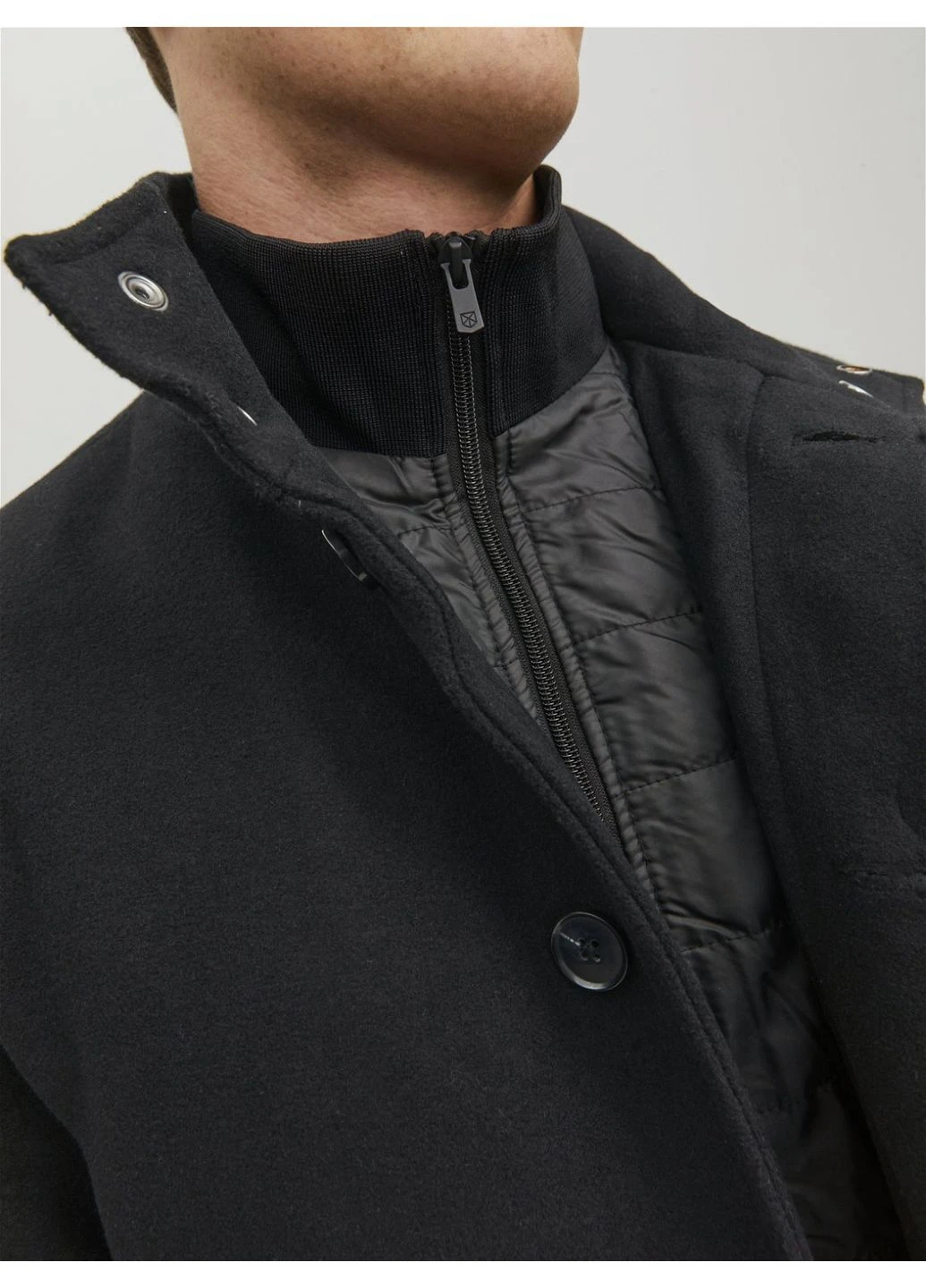 Чорне Пальто демісезон,чорний,JACK&JONES Jack & Jones