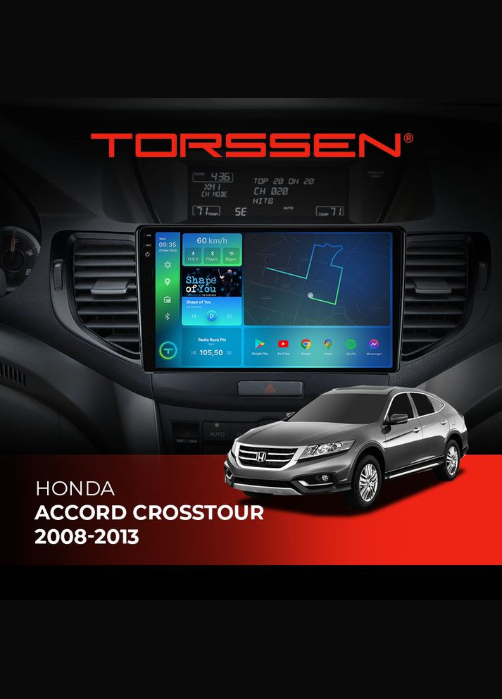 Штатна магнітола 2K Honda Accord Crosstour 08-13 F98256 4G Carplay DSP Torssen (307088267)