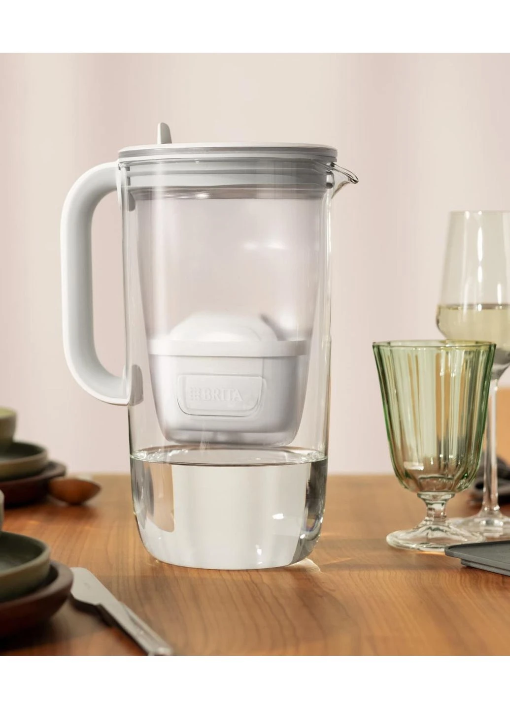 Фільтр-глечик Glass Jug One, скляний, 2.5 л (1.7 л очищеної води) з фільтруючим картриджем, синій. Brita (381186678)