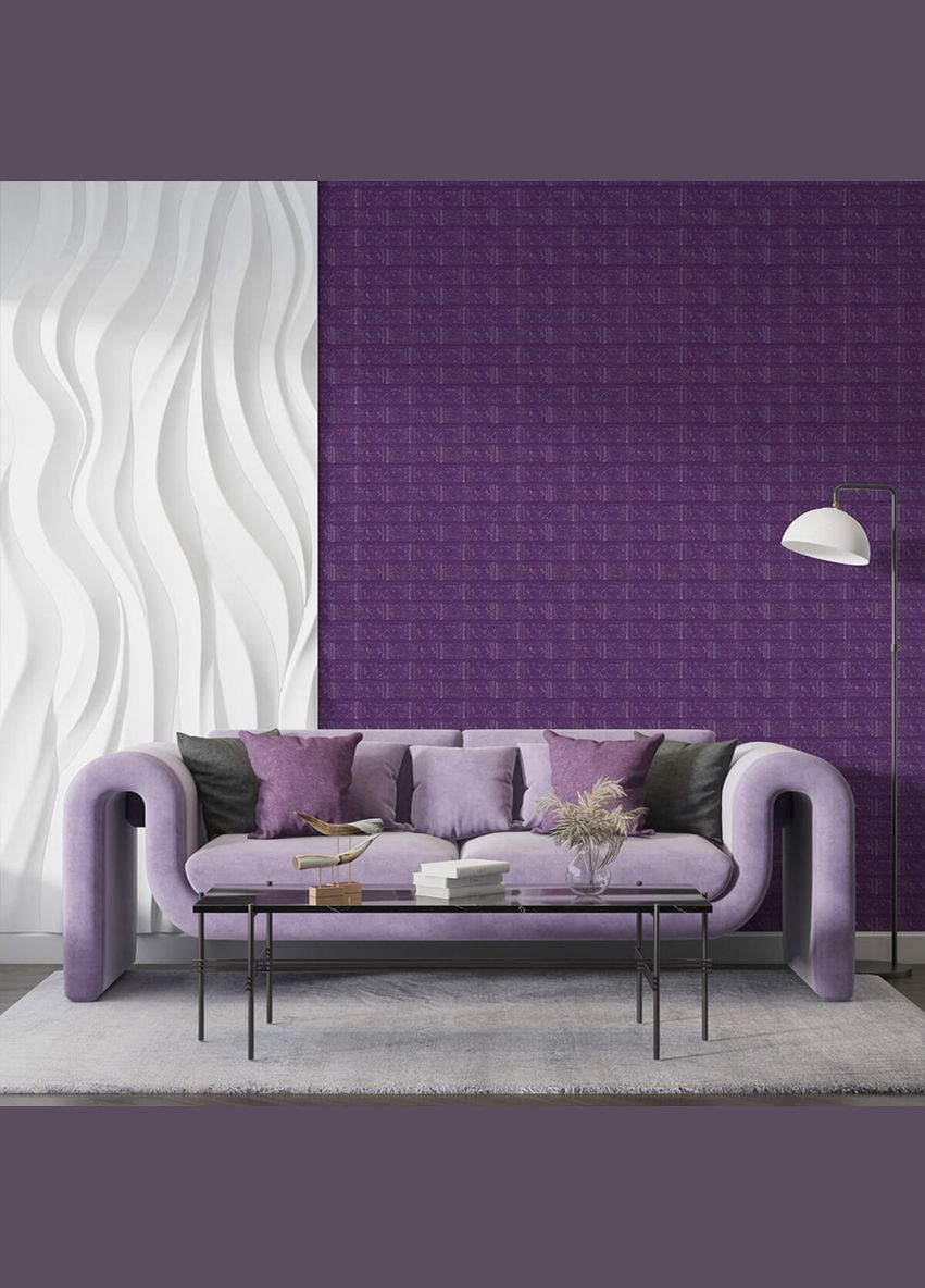 3D панель самоклеюча цегла Цегла Фіолетова 700х770х5мм (016-5) SW-00000150 Sticker Wall (316187384)