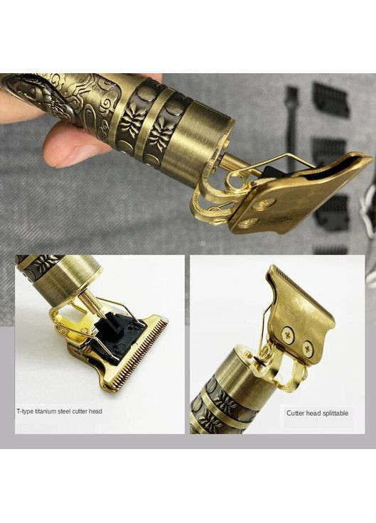 Триммер машинка профессиональный беспроводной аккумуляторный для стрижки волос, бороды T9 Barber с LCD экраном No Brand (357260912)